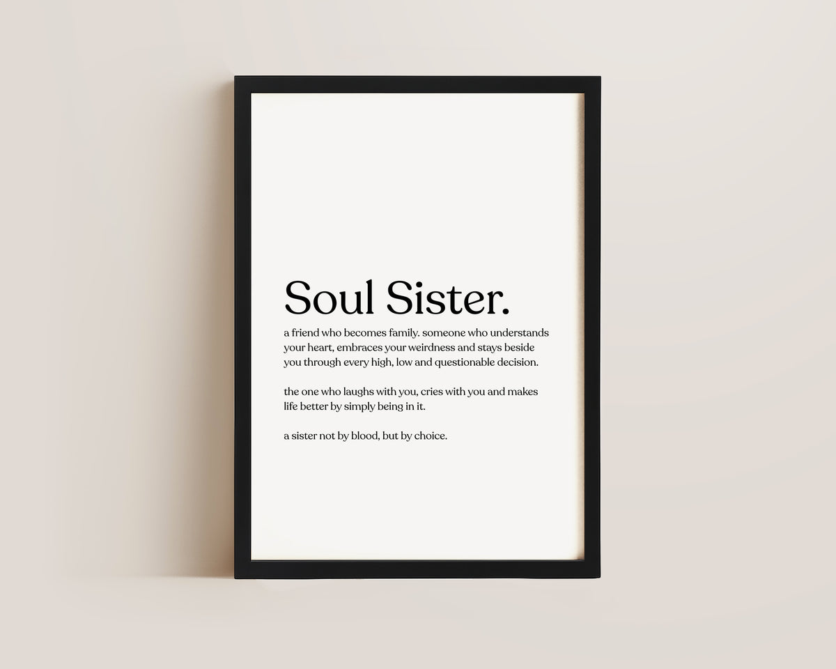Soul Sister Definition Print