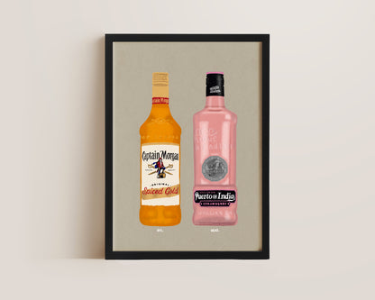 Spiced Rum & Puerto De Indias Strawberry Gin Print
