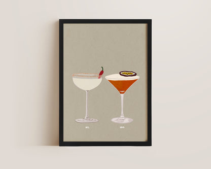 Spicy Marg & Pornstar Martini Print