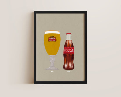 Stella & Coke Bottle Print