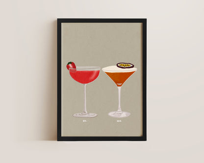 Strawberry Daiquiri & Pornstar Martini Print