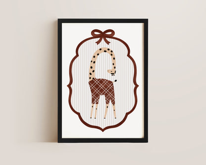 Ribboned Giraffe Print