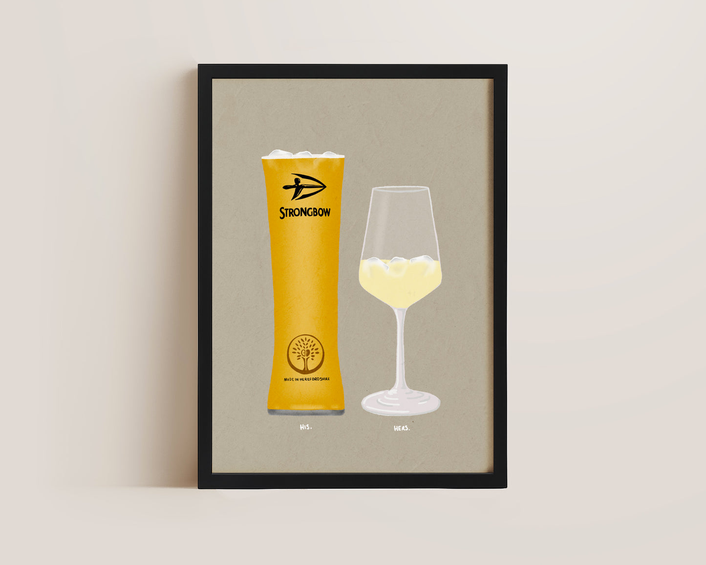 Strongbow Pint & White Wine Print