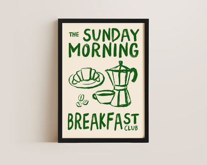 Sunday Morning Breakfast Club In Green Print