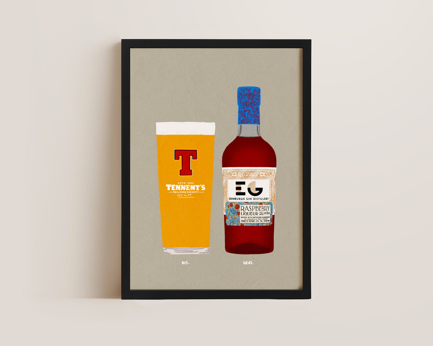 Tennent's & Edinburgh Raspberry Gin Print