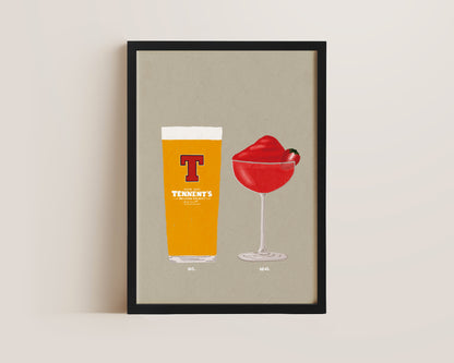 Tennent's & Frozen Strawberry Daiquiri Print