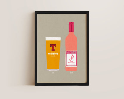 Tennent's & Pink Moscato Print