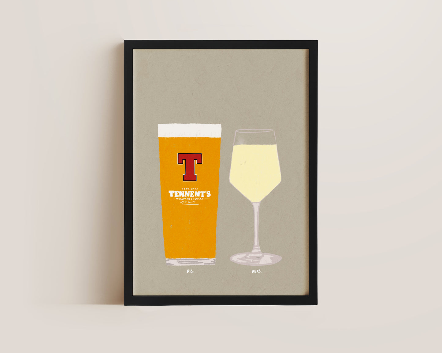 Tennent's & White Wine Print