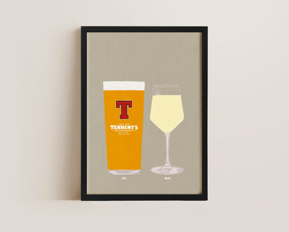 Tennent's & White Wine Print