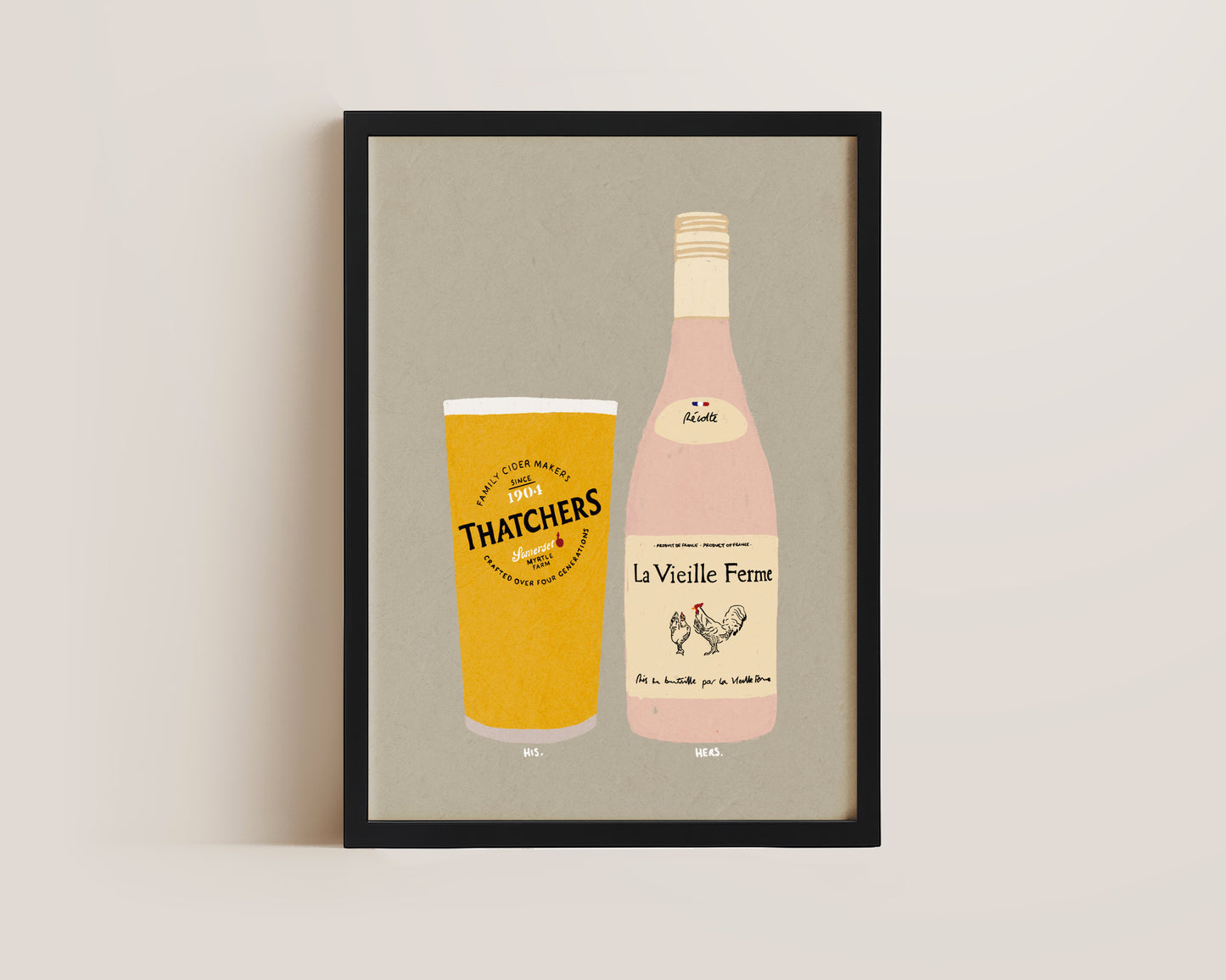 Thatchers & Chicken Wine Print