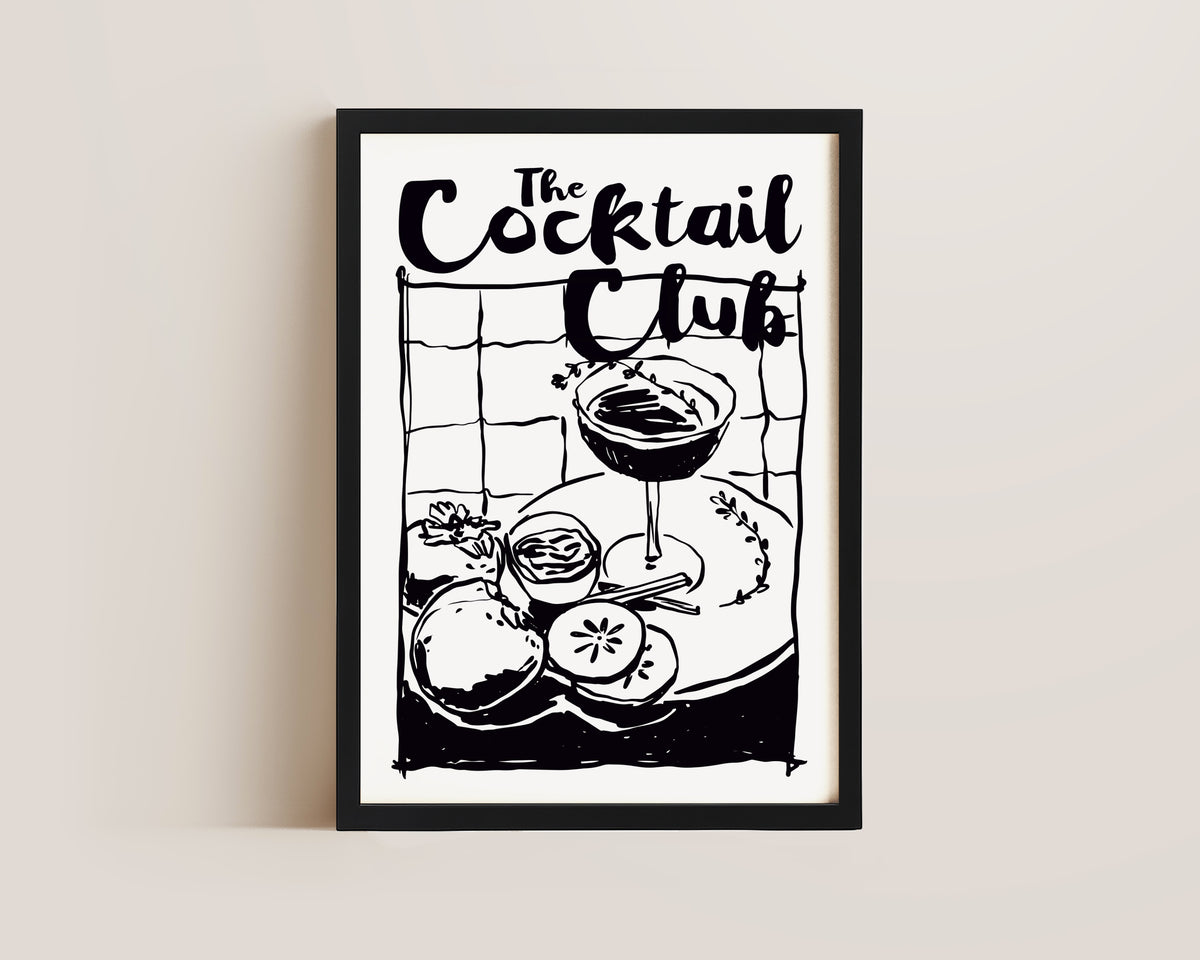 The Cocktail Club In Black Print