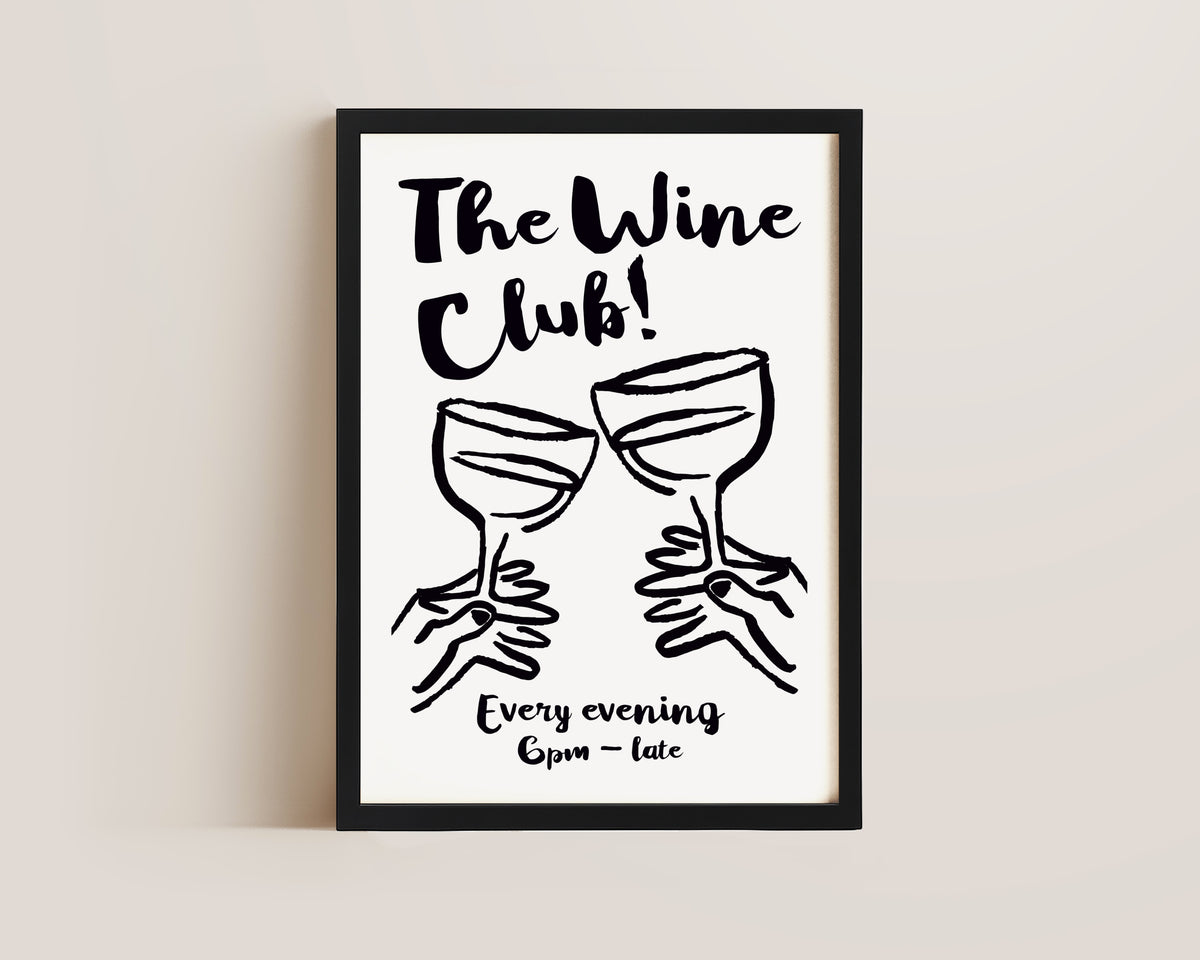 The Wine Club In Black Print