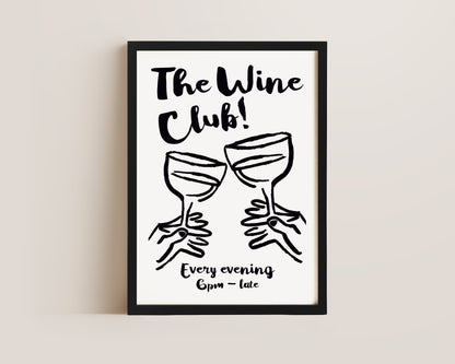 The Wine Club In Black Print
