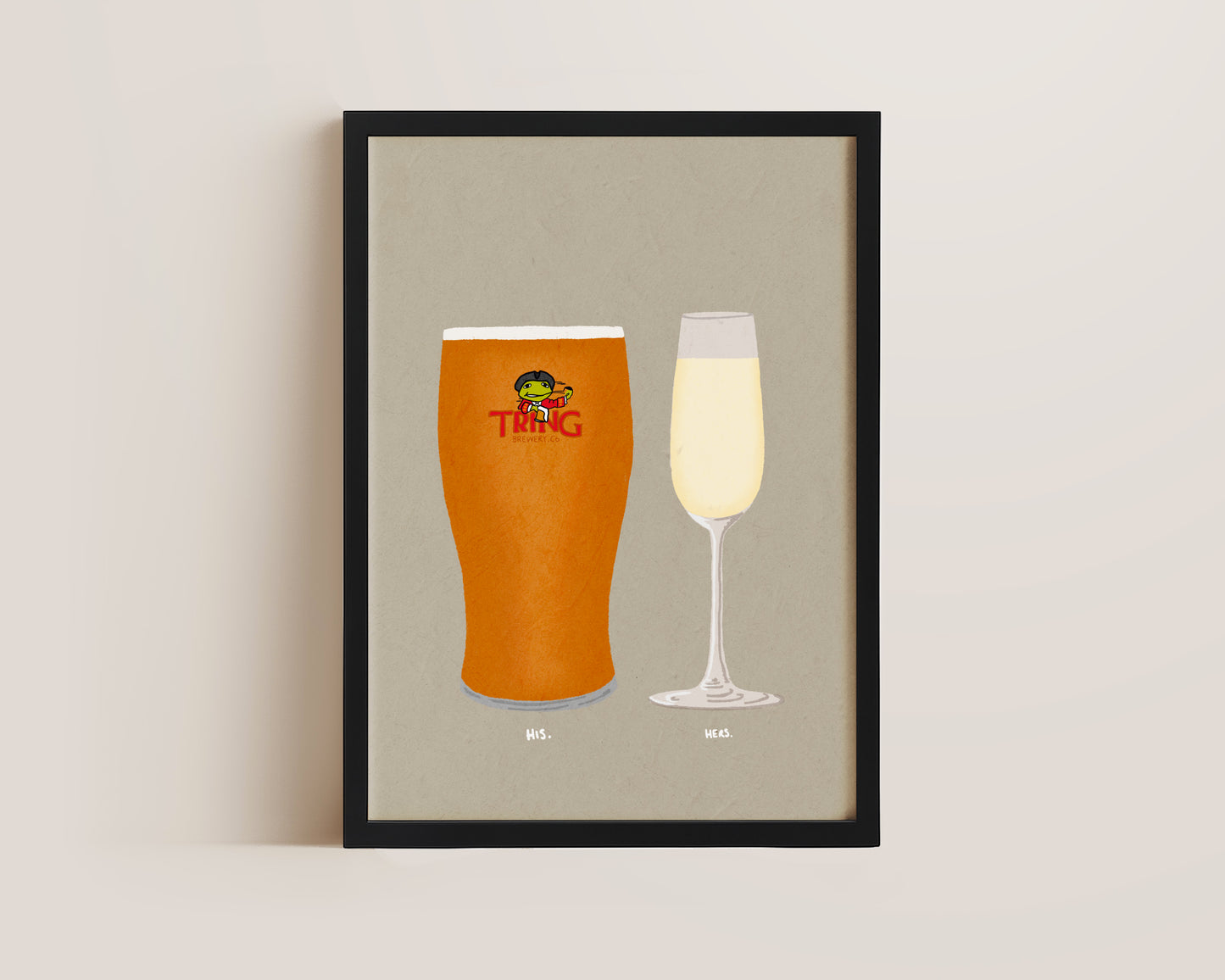 Tring Beer & Prosecco Glass Print