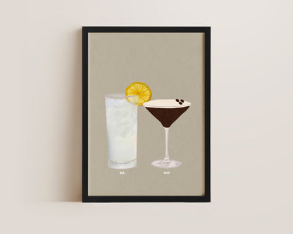 Vodka Lemonade & Espresso Martini Print