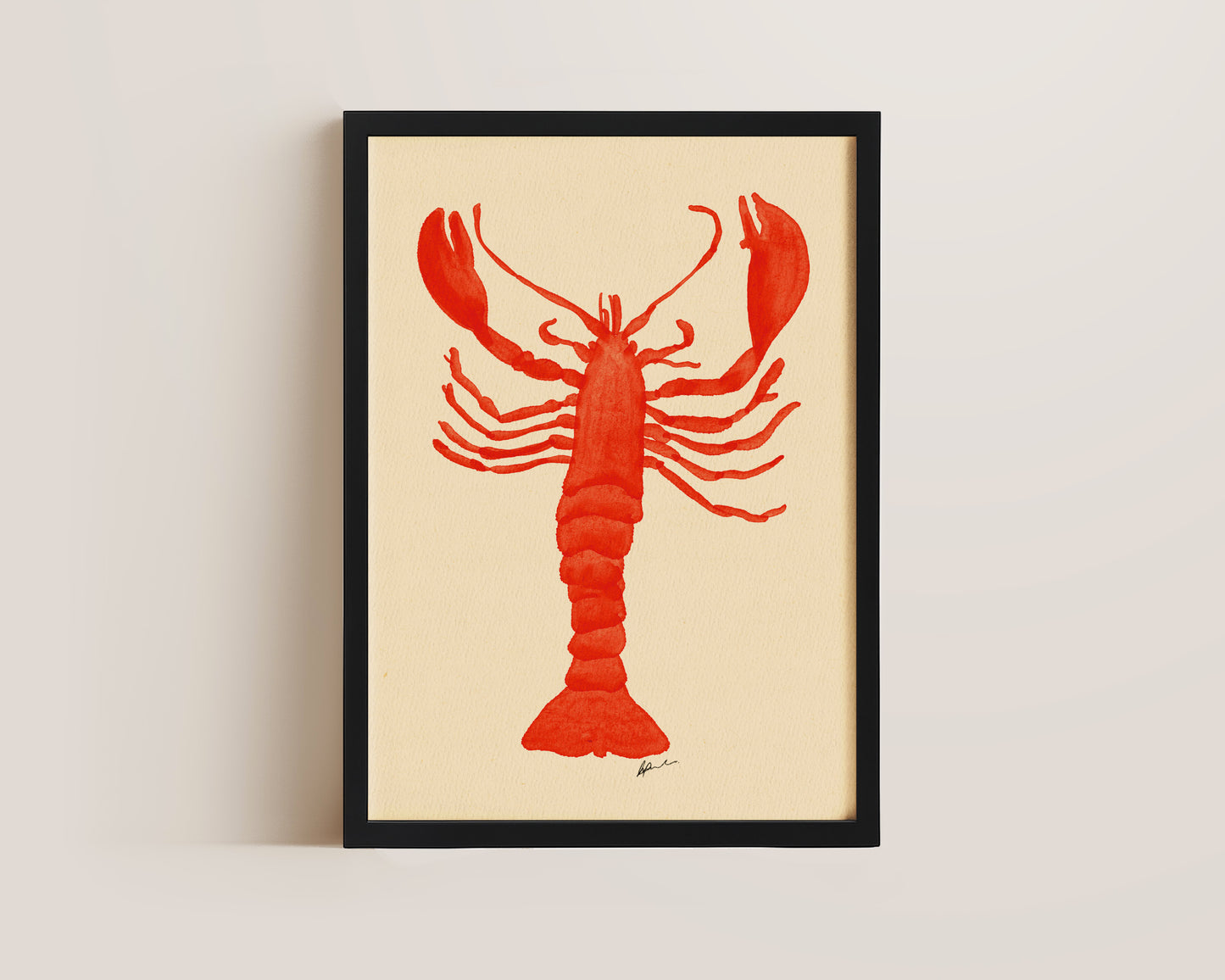 Watercolour Lobster Print