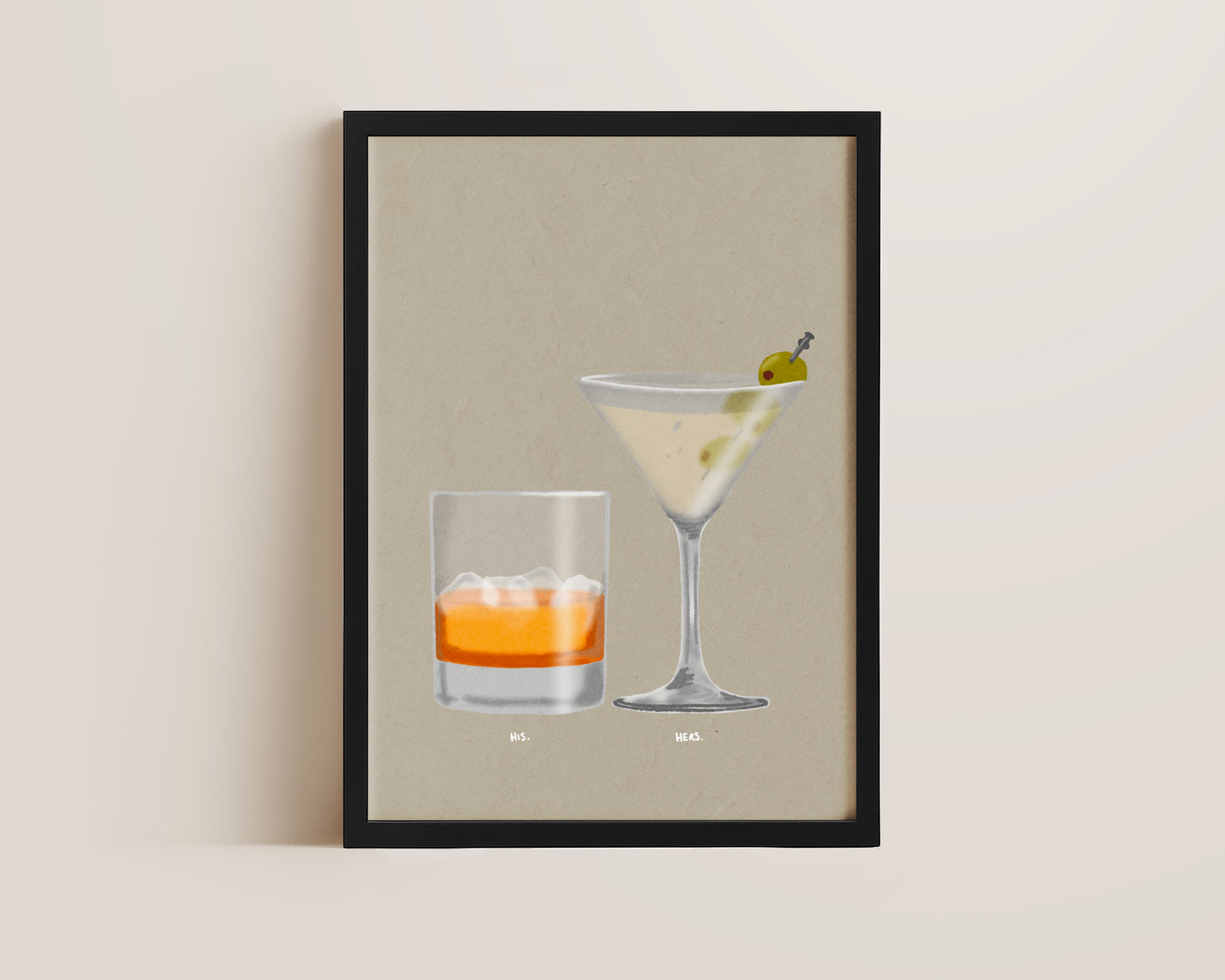 Whisky On The Rocks & Dirty Martini Print