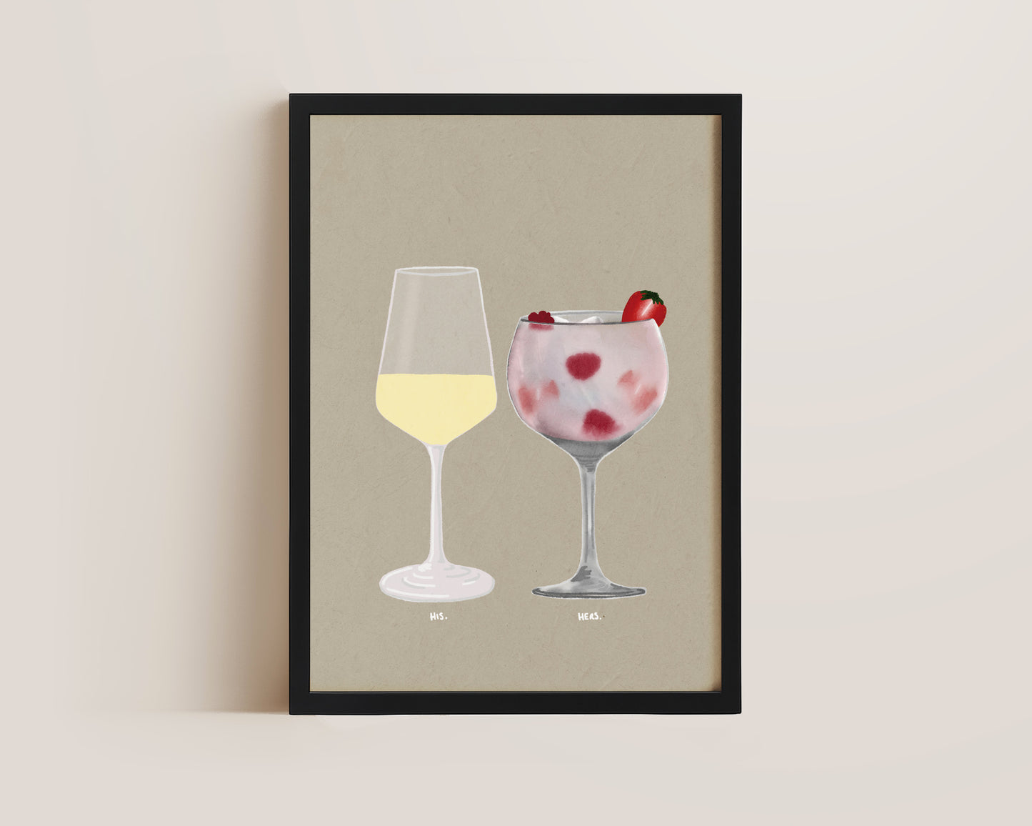 White Wine & Pink Gin Print