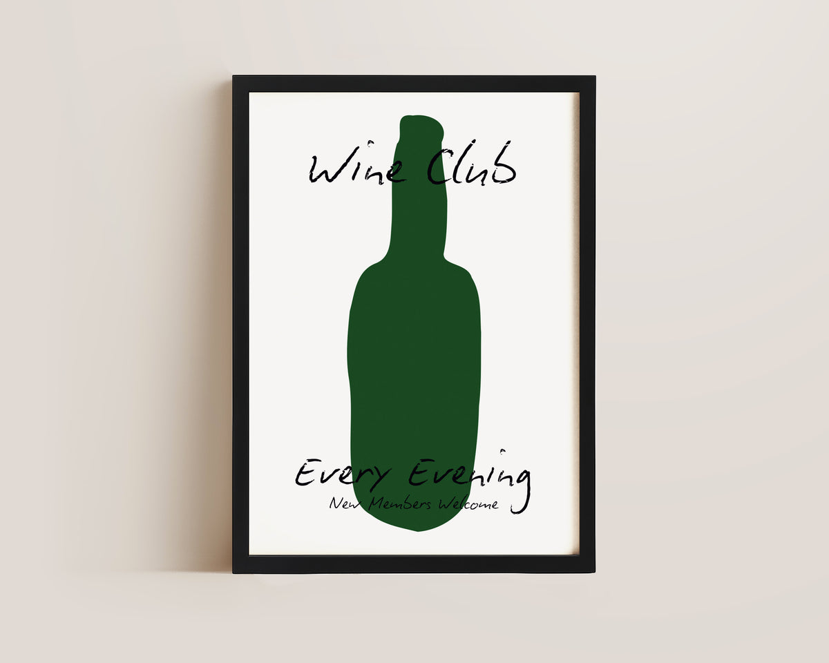 Wine Club Bottle Print