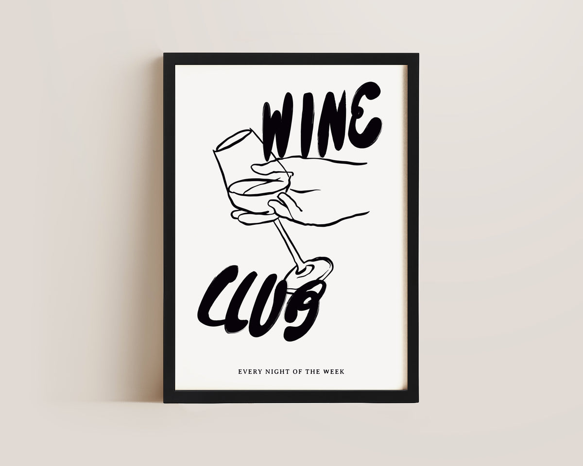 Wine Club In Black Print