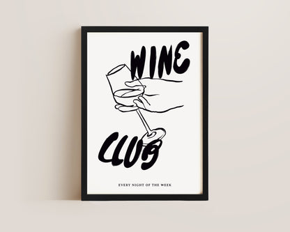 Wine Club In Black Print
