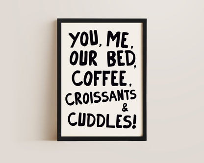You, Me & Our Bed Art Wall Art Print