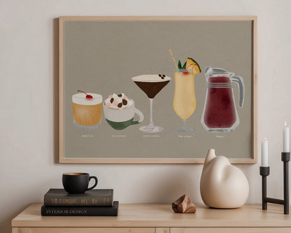 Five Drinks Print