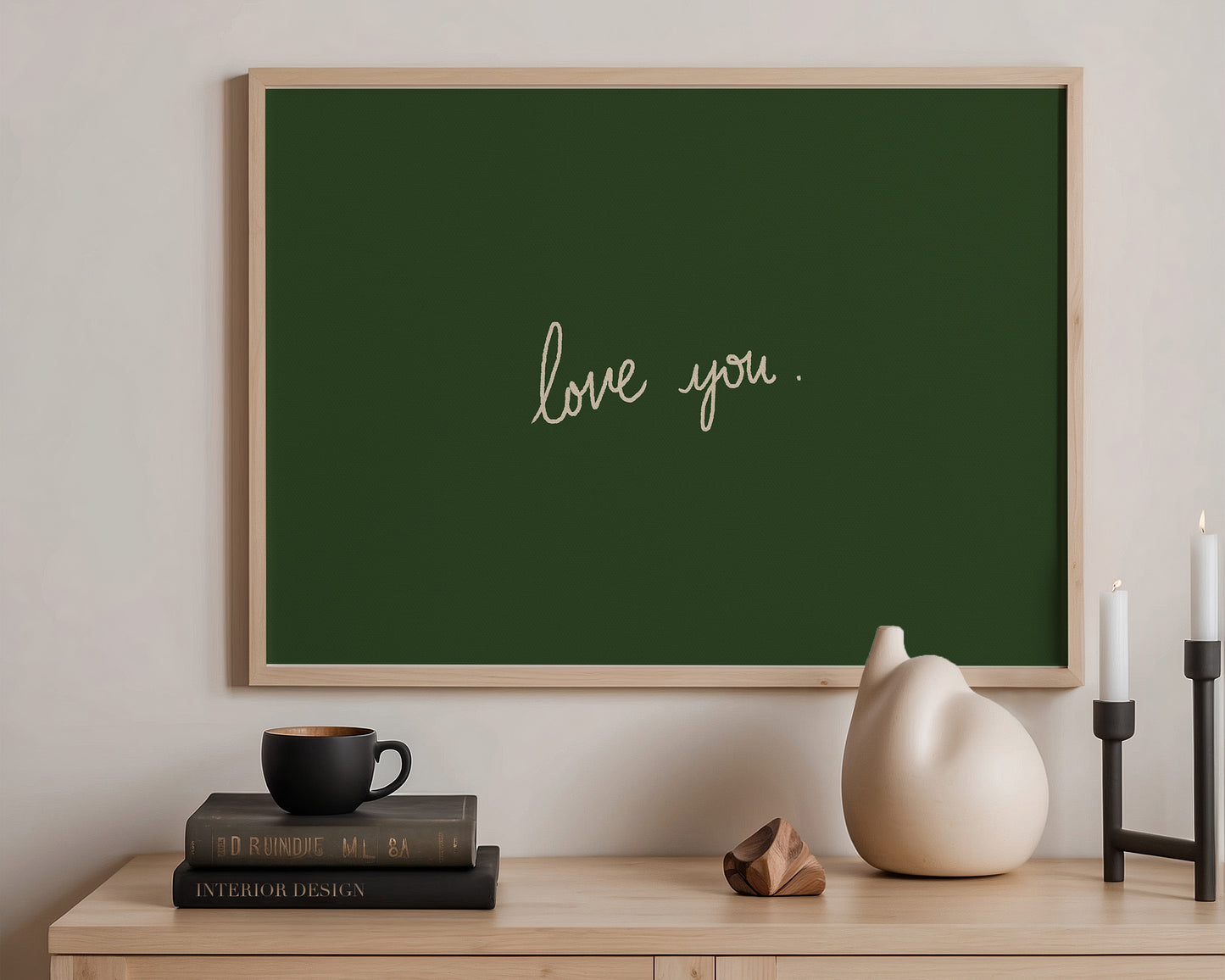 Love You Green Print