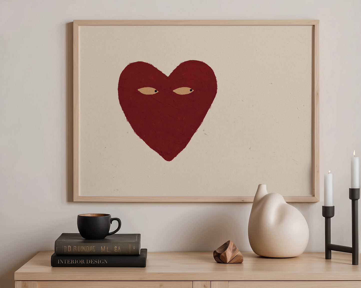 Love Heart Side Eye Art Wall Art Print