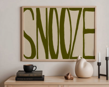 Snooze In Olive Print