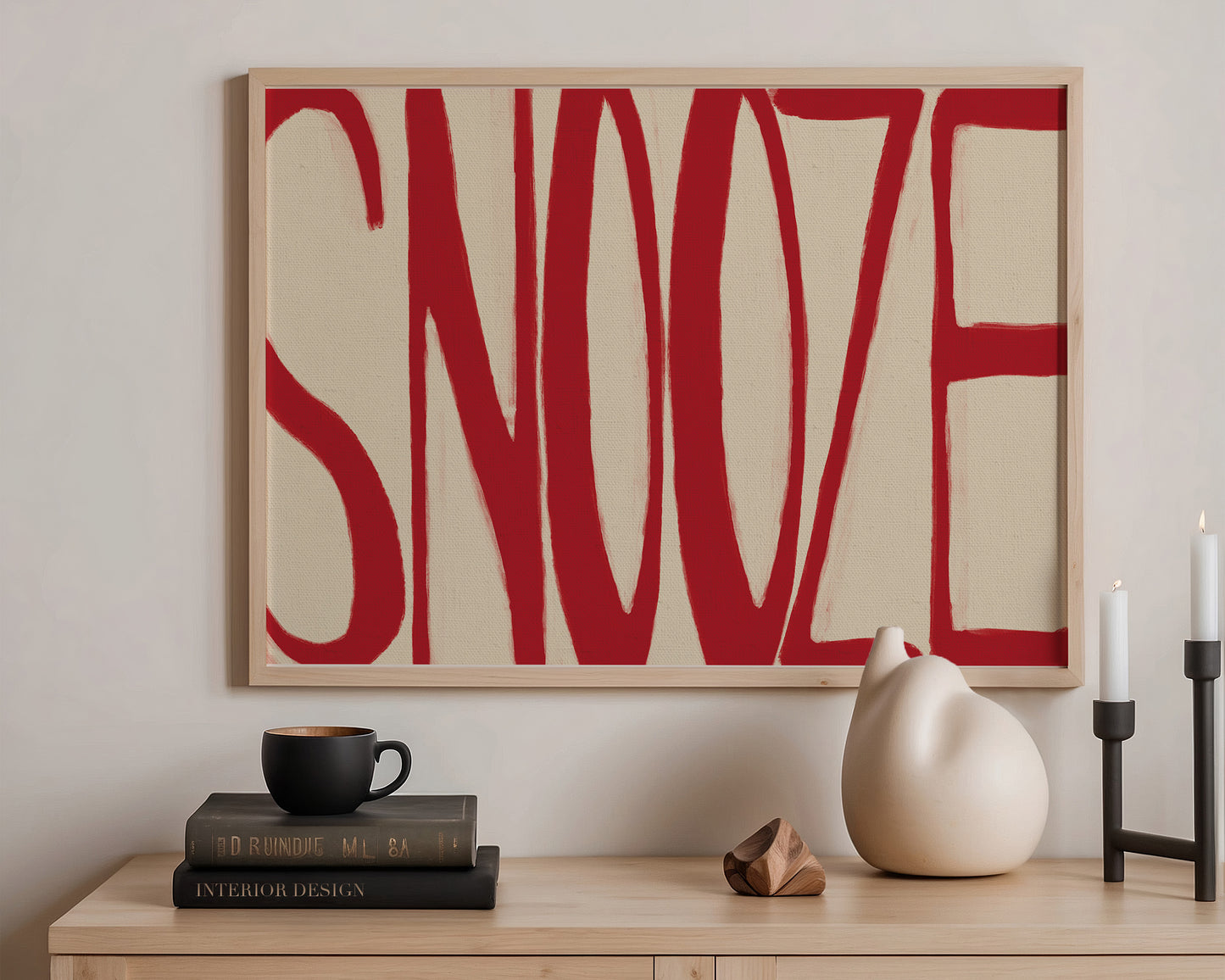 Snooze In Red Print