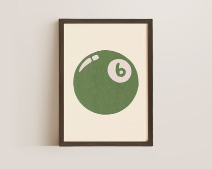 6 Ball Green Print