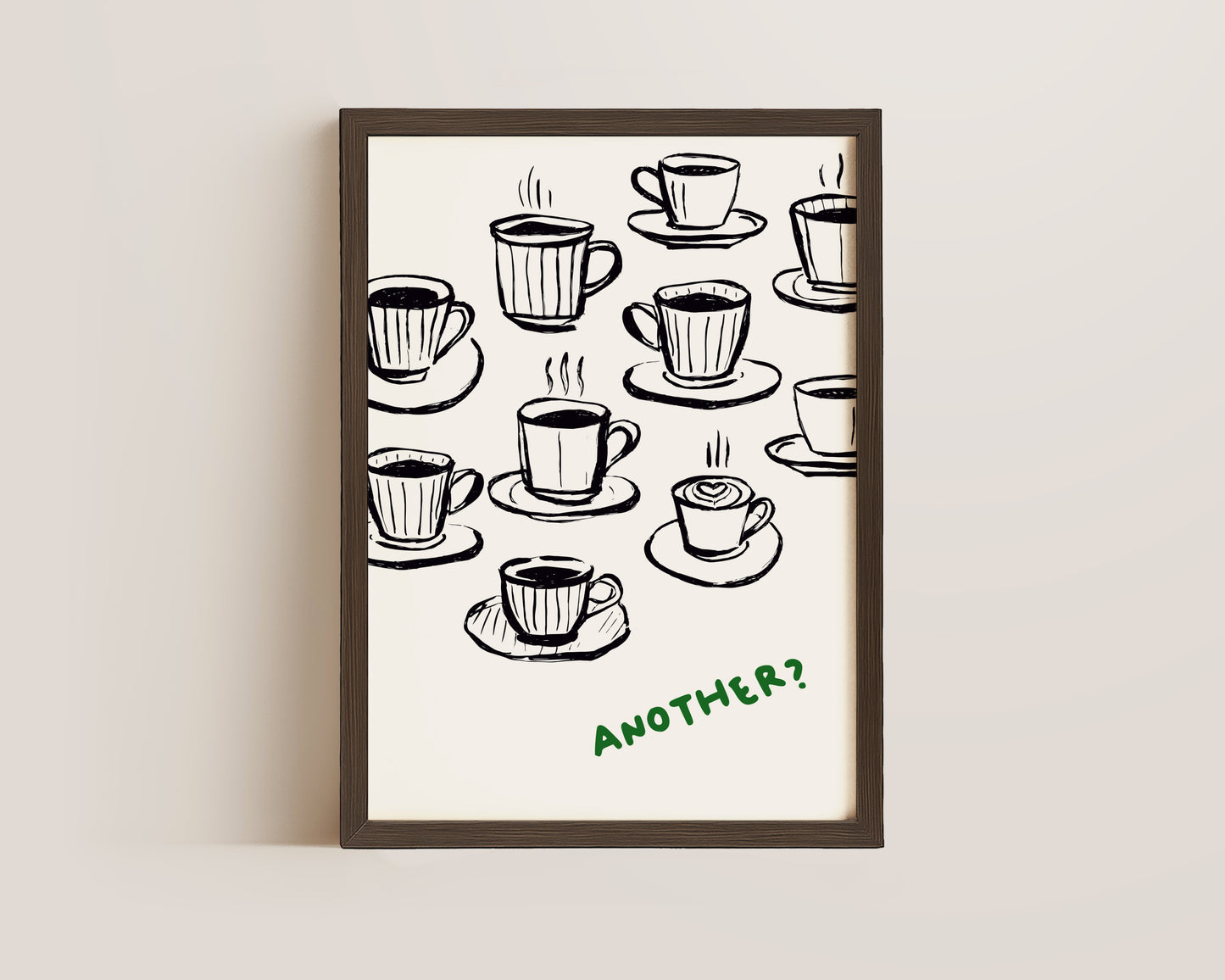 Another Coffee In Green Print