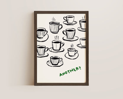 Another Coffee In Green Print