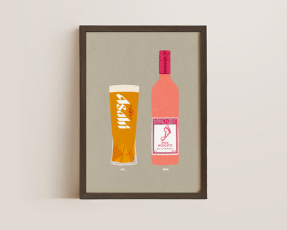 Asahi & Pink Moscato Print