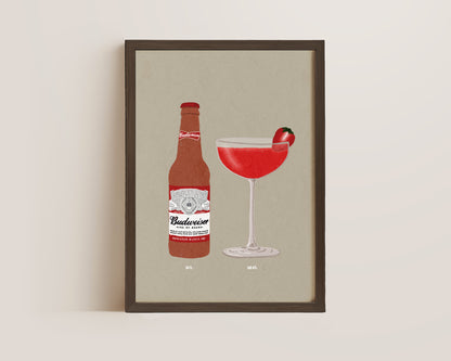Budweisier & Strawberry Daiquiri Print