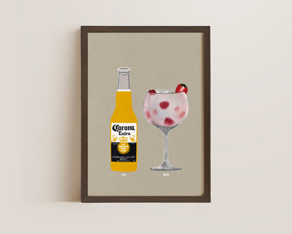 Corona & Pink Gin Print