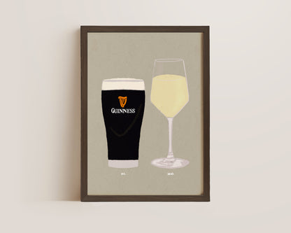 Guinness & White Wine Print