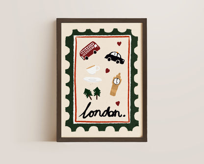 London Stamp Wall Art Print