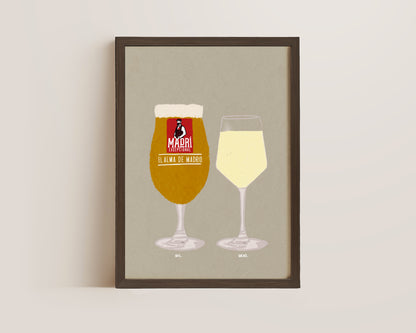 Madri & White Wine Print