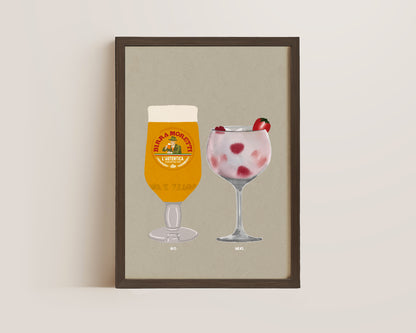 Moretti & Pink Gin Print