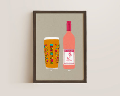Neck Oil & Pink Moscato Print