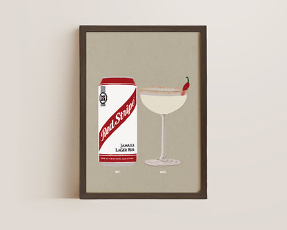 Red Stripe & Spicy Marg Print