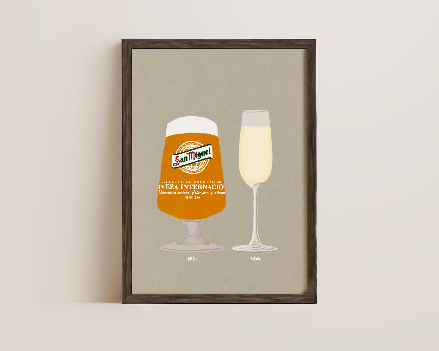 San Miguel & Prosecco Glass Print