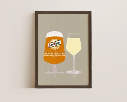 San Miguel & White Wine Print