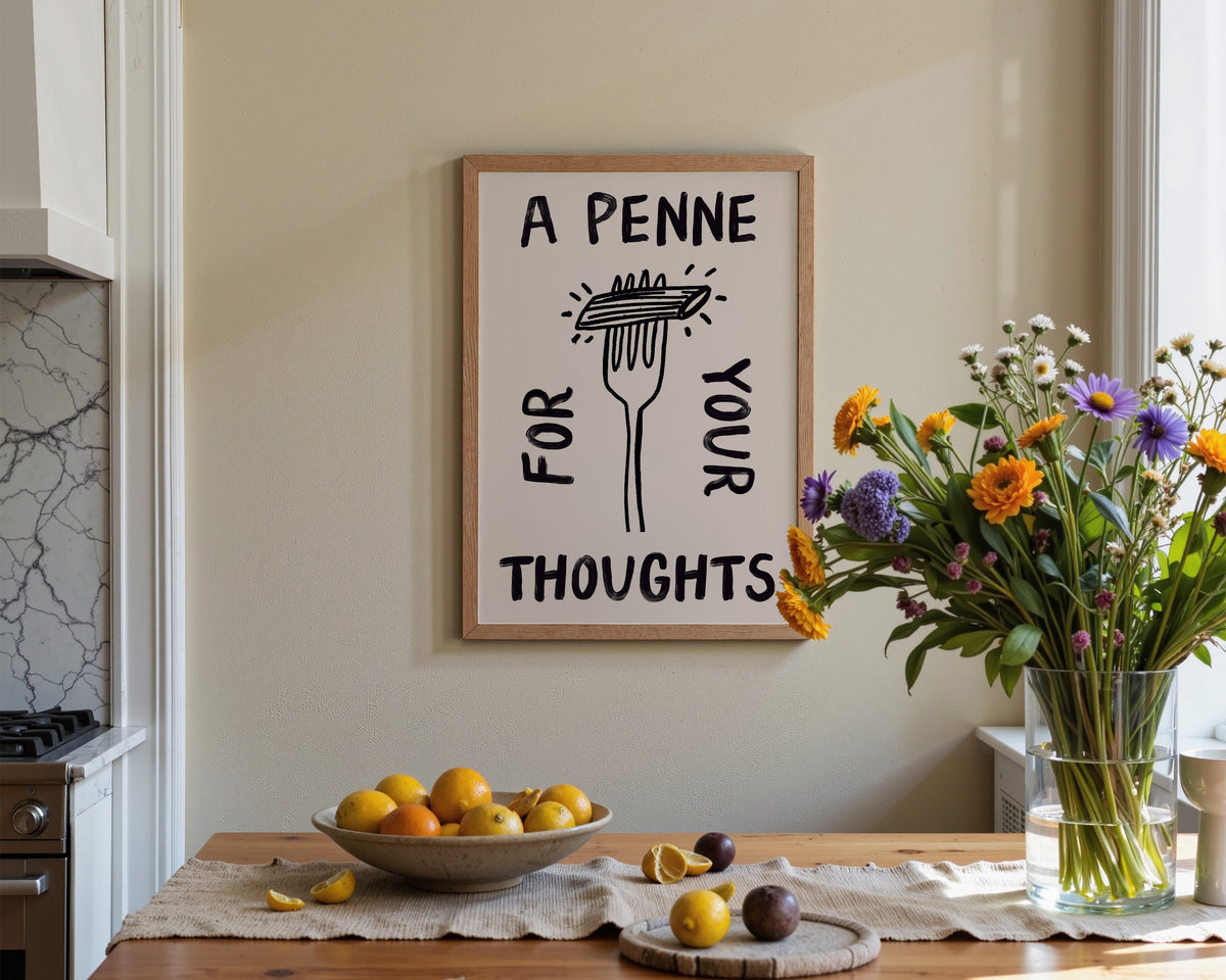 A Penne For Your Thoughts In Black Print