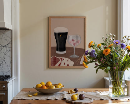 Black Stout & Pink Gin Date Night Print