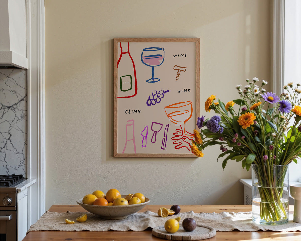 Colourful Wine Print