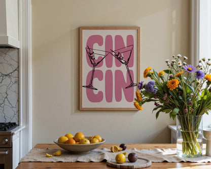 Cin Cin Pink Print