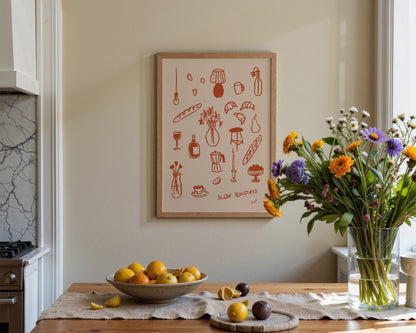 Slow Sundays In Orange Print